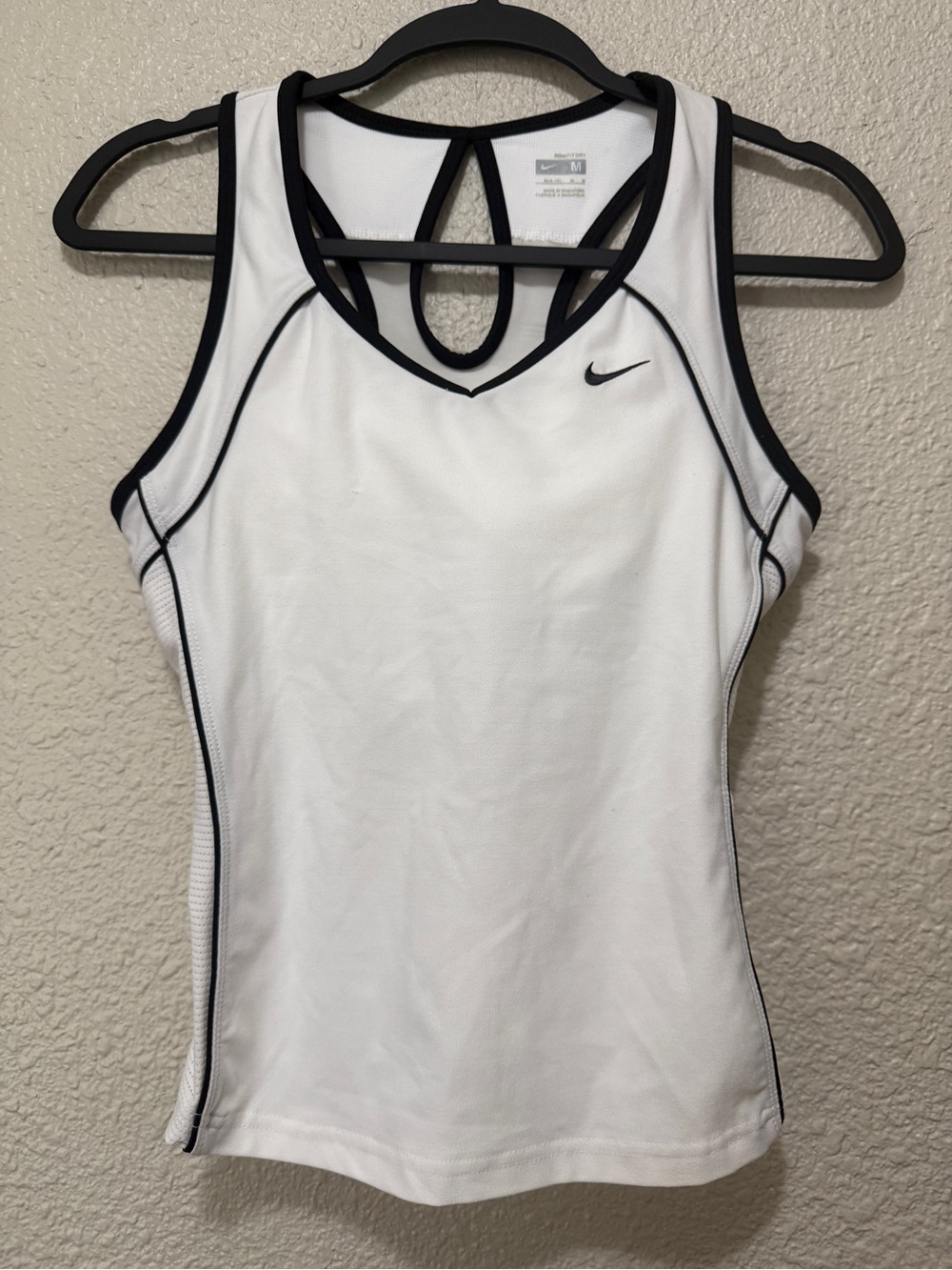 Nike Women’s White Tank Top with Black Trim and Racerback